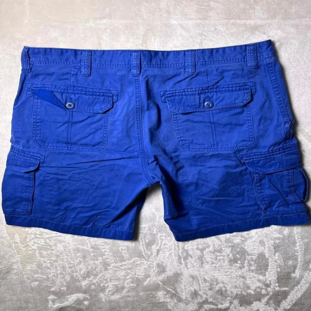VTG 90's St John's Bay Cargo Shorts Men's 38 Oversized Baggy Glacial Blue Cotton